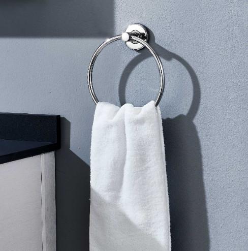 Buy cheap Grey Polished Chrome Hand Towel Holder Sus304 Circular Towel Rack from wholesalers