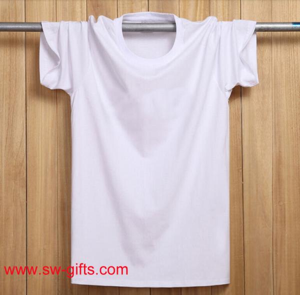 Buy cheap Fashion T Shirts Short Sleeve Round Neck Black White Male t-shirt Top Cotton In Stock from wholesalers