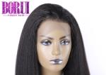 Yaki Straight Full Lace Human Hair Wig Pre Plucked Hairline Glueless Brazilian