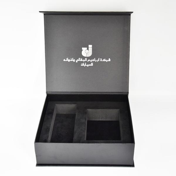 Buy cheap Car Perfume Magnetic Closure Rigid Boxes Luxury Custom Black Leather PU Book Shape Handmade from wholesalers