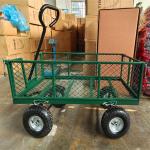 75L Garden Mesh Cart Heavy Duty Metal Mesh Garden Cart 350-4 Air Wheel