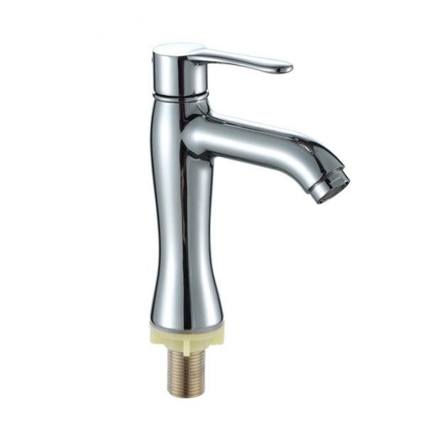 Buy cheap Ergonomic Lavatory Single Cold Water Basin Taps Zinc Lever Handle from wholesalers