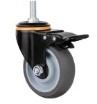 Industry Trolley Furniture TPR Soft Grey Rubber Plate Swivel Caster Wheels 3 4 5