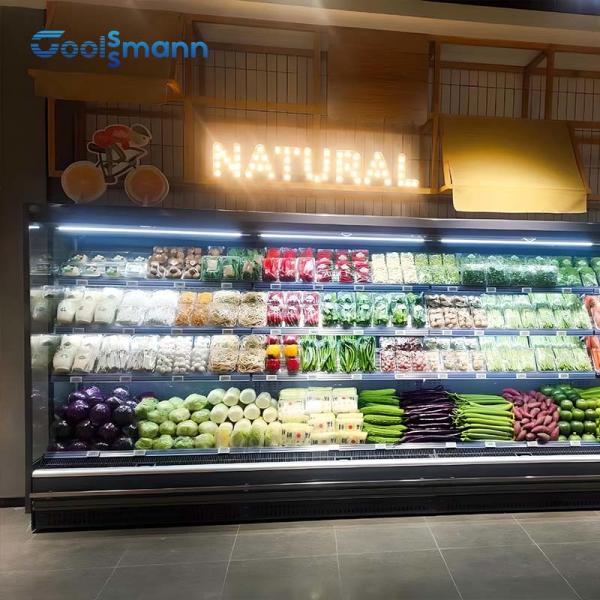 Buy cheap Four Layer Open Front Refrigerated Display Case Air Curtain Adjustable Shelf Cooler from wholesalers