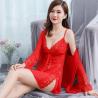 Buy cheap 3 Piece Lace Sexy Bodysuit Lingerie Female Bras Panties Transparent Robe Sets from wholesalers
