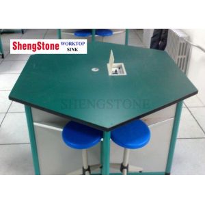 Buy cheap Six Corner Modular Laboratory Furniture , Phenolic Resin Table Top For School Computer Lab from wholesalers