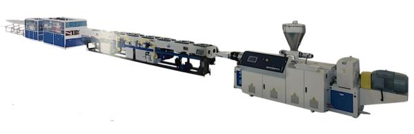 Buy cheap Dual Pipe Plastic Pipe Production Line Twin Screw With Dustless Cutting Machine from wholesalers