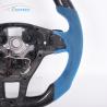 Buy cheap Trichromatic Stripe Blue Alcantara Vw Golf R Steering Wheel Real 3K Carbon Fiber from wholesalers