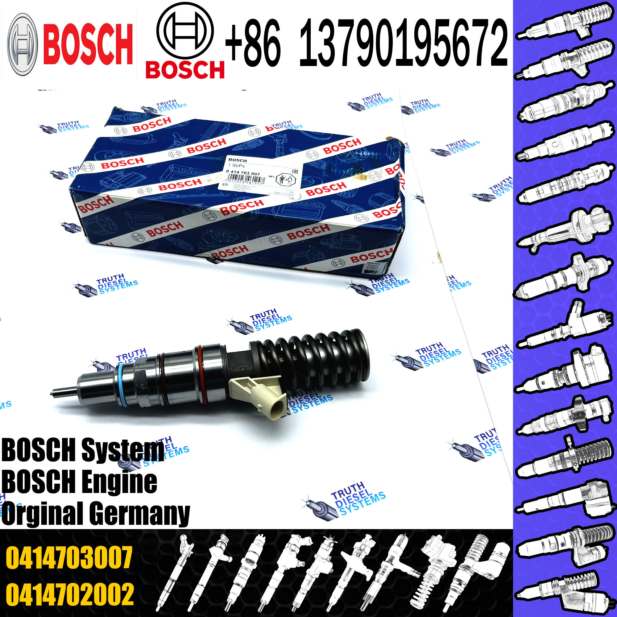 Diesel Fuel Injector 0986441030 0986441029 0986441028 0986441031 0414703005 0414703003 0414703002 0414703007