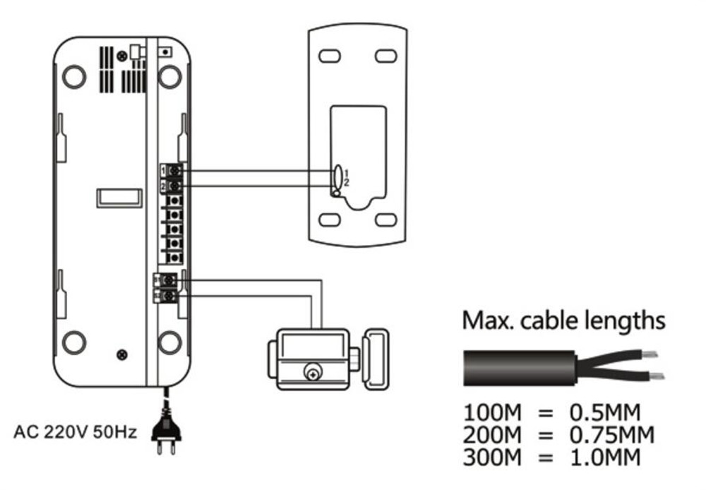 Non Visual One To One Intercom Doorbell EMC Approved Lock Function