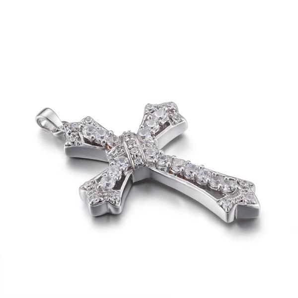 Buy cheap Overlap III 925 Silver CZ Pendant 4.53g Sterling Silver Cubic Zirconia Cross Pendant from wholesalers