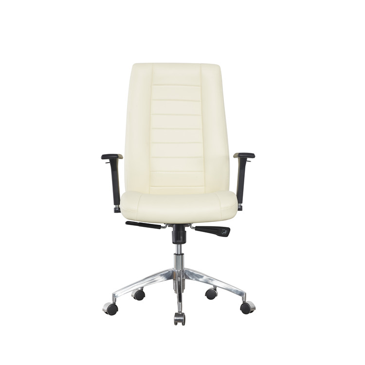 Medium Back Revolving Leather Office Swivel Chairs 320 Mm Black Nylon BIFMA Odm