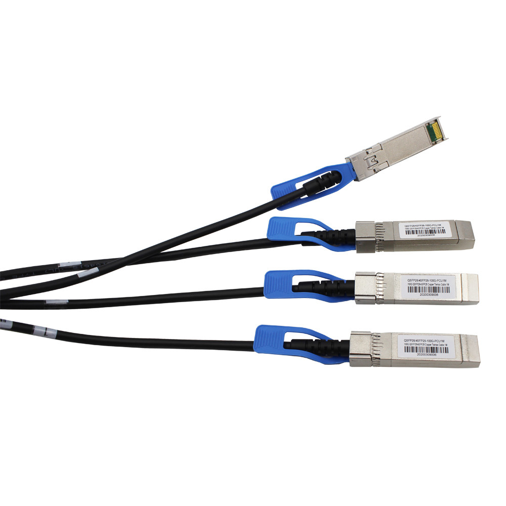 100G Direct Attach Cable QSFP28 To 4xSFP28 4*25G Dac Cable 1M Passive Copper Direct Attach Cable