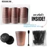 Buy cheap Metallic Party Rose Gold Cups, Lid Spoon, Rose Gold Party Decorations, Bridal Shower Decorations, Coffee Cups from wholesalers