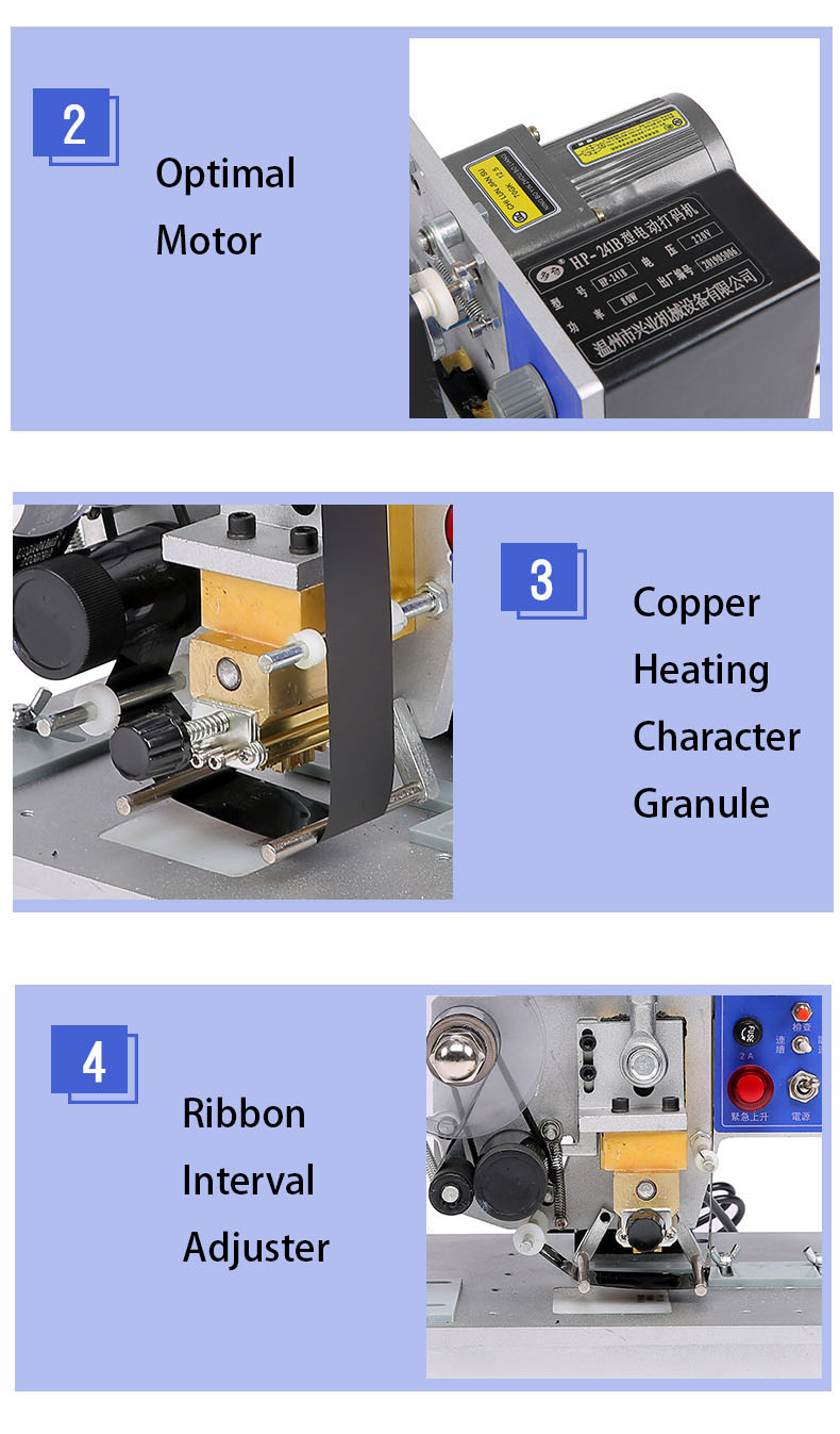 HP-241B Automatic Hot Stamp Ribbon Printer Machine Customized Date Code Printer