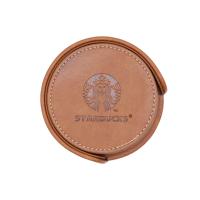 Buy cheap Circular Fancy Stationery Items PU Leather Coasters For Home / Office / Cafe product