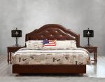 Leather / Fabric Upholstered Headboard Bed for Hotel Bedroom interior Furniture