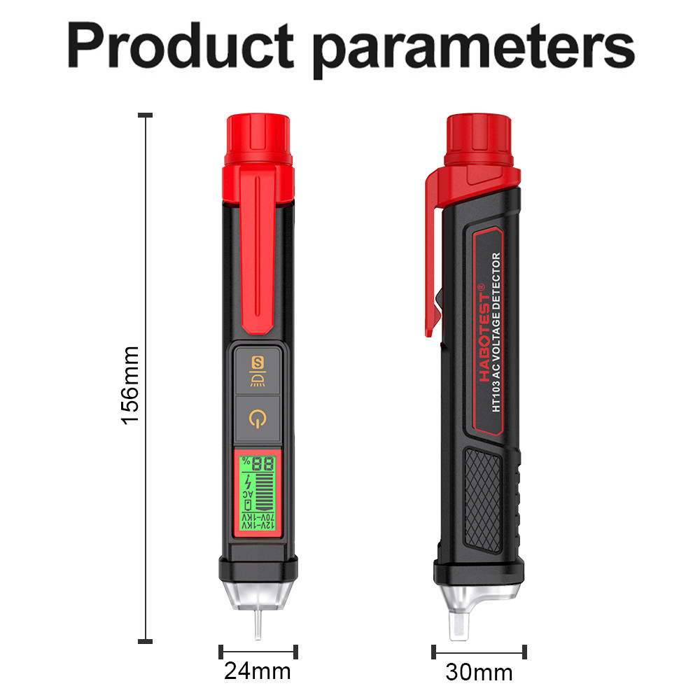 HT103 Voltage Tester 12-1000V Non-Contact Waterptoof Digital AC Voltage Detector Electrical Tester With LCD Display