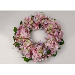 Buy cheap 40cm Pink French Hydrang Faux Flower Wreath from wholesalers