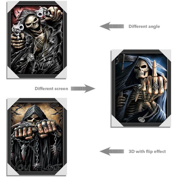 3 Different Images Of Grim Ripper Lenticular Flip With 30x40cm For House