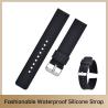 Buy cheap Fashion 20mm Black Silicone Watch Strap With Stainless Steel 201L Buckle from wholesalers