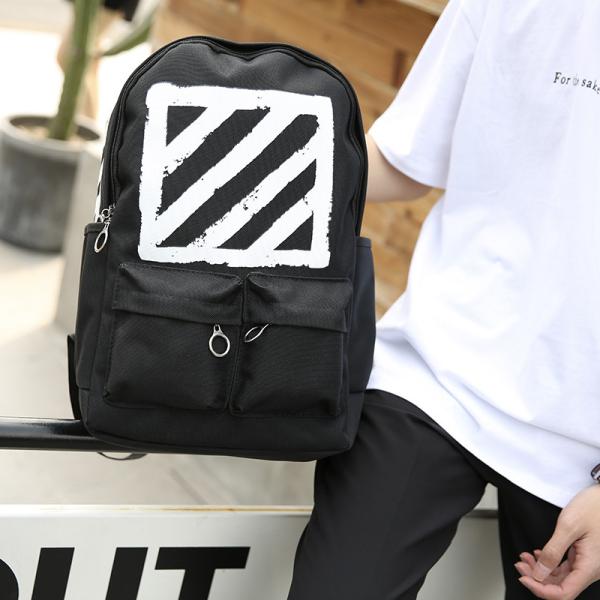 Buy cheap The Streets Of Personality Backpack Striped Printed Youth Backpack Student Bag Travel Pack from wholesalers