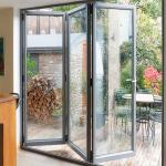 Double Glass Accordion Design Aluminium Folding Doors For Modern Large Bi