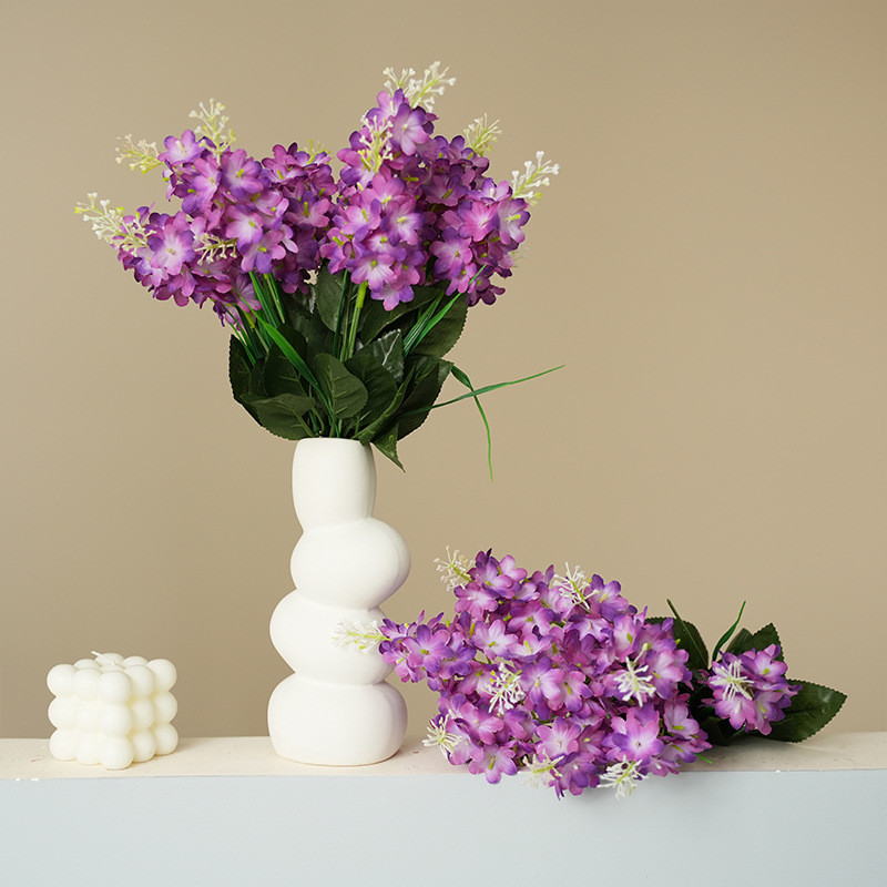 Simulate 5-head hyacinth lavender bouquet, outdoor flower arrangement, wedding hall, road guide, home decoration, flower arrangement