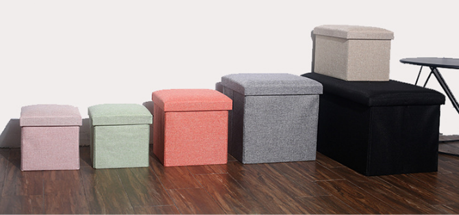 Satin folding storage box chair