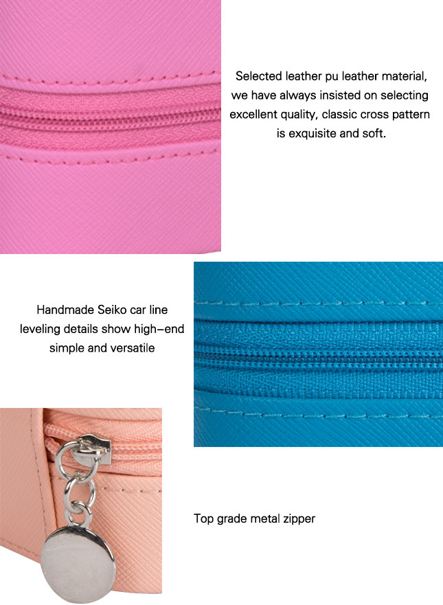 Bule Color Portable Travel Jewelry Box Custom Logo With Many Comparments Inside