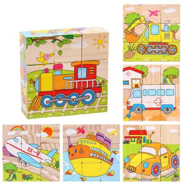 Buy cheap Baby Wooden Block Toys Animal Fruit Early Learning Six Side 3D Cube Jigsaw from wholesalers
