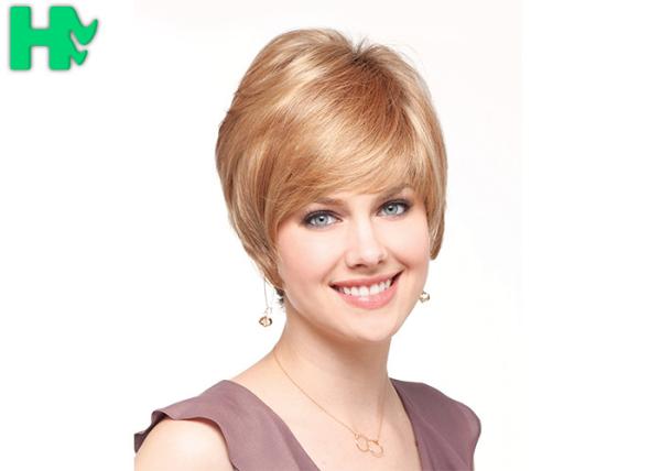 Buy cheap Blonde Color Synthetic Hair Wigs , Professiona 8 Inch Straight Hair Wig from wholesalers