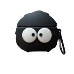 Anti Lost Cute Black Airpod Cases Black Silicone Cartoon Finger Print Proof