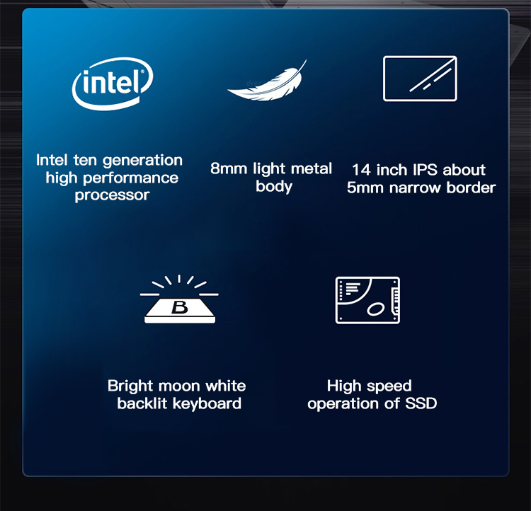 512G SSD Ultra Thin Laptop Computer Thickness 10mm-18mm 14 Inch Display Laptop