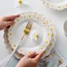 Buy cheap Daisy Underglaze Ceramic Dessert Plates , Faience Ceramic Dinner Set For Salad Food from wholesalers