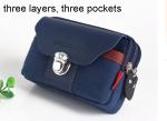 Male wear belt multi-function horizontal canvas Mobile phone bag