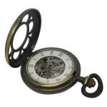 Mechanical Automatic custom Gold Pocket Watches round shape , CE ROHS certificat