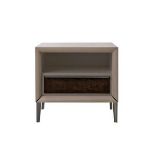 China 18 Leather Contemporary Italian Nightstands 0.6m Bedside Table Beige on sale