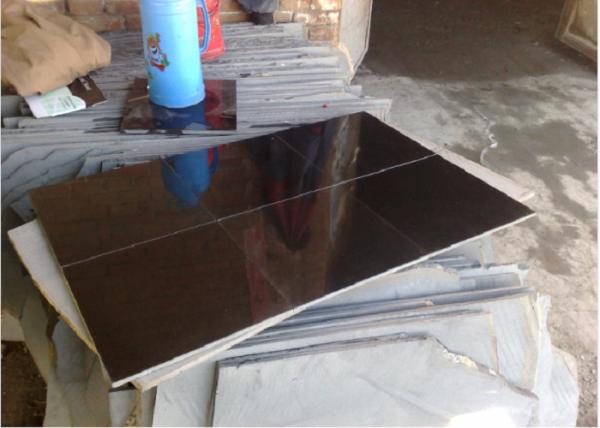 Buy cheap China Absolute Pure Mongolia Black Polished flamed black Granite stone wall floor tiles slabs for kithcen coutertops from wholesalers