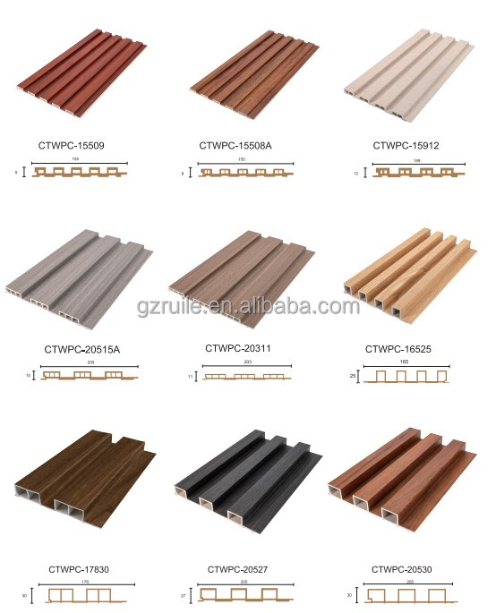 9mm-15mm Thickness PVC Sheet Panel Anti Static WPC Fluted Wall Panel