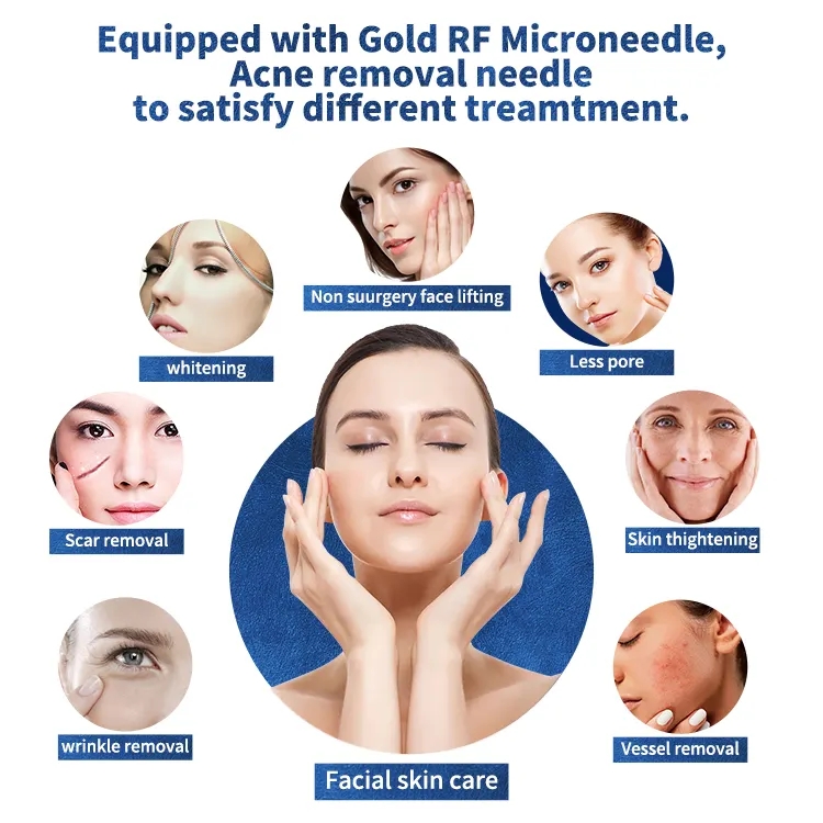 Portable Professional Fractional Rf Microneedling Machine Radio Frequency Gold Micro Needle Skin Tightening Equipment