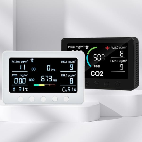 Buy cheap Mobile Sync Smart Air Quality Monitor Carbon Dioxide Pollen IAQ Monitoring Devices from wholesalers