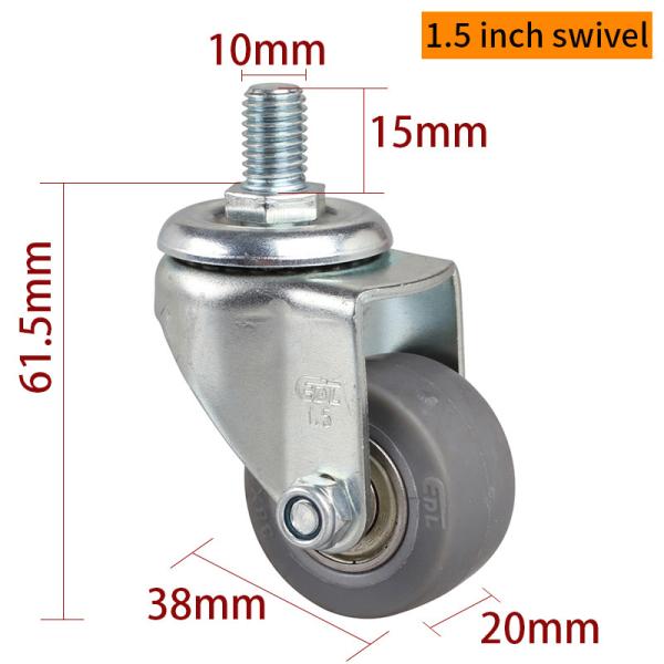 Buy cheap 2615S-56 Mini Caster Wheels 1.5 Inch 38mm 35kg Threaded Chair Casters from wholesalers