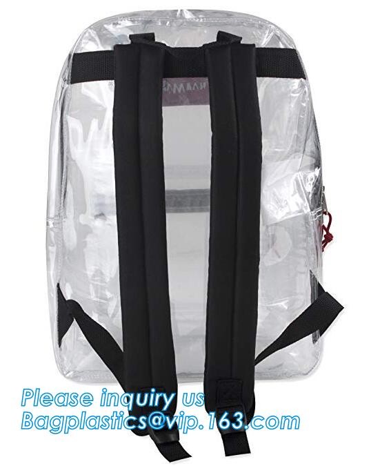 High School Pvc Backpack Bag In Bag In America With Cosmetic Bag, Clear pvc backpack, clear plastic bags, clear backpack