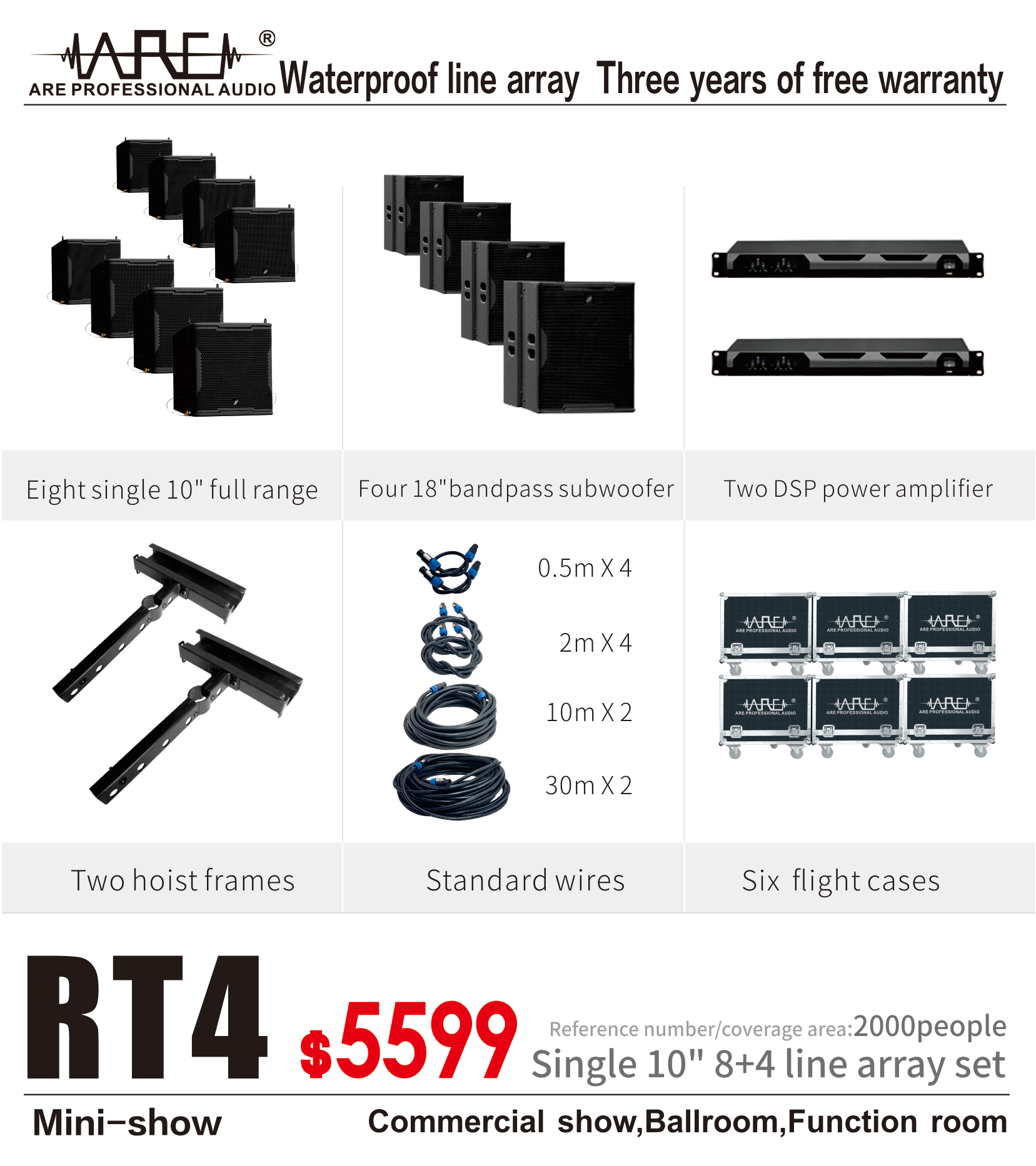 ARE AUDIO single 10 inch professional performance outdoor line array speaker set audio speaker system
