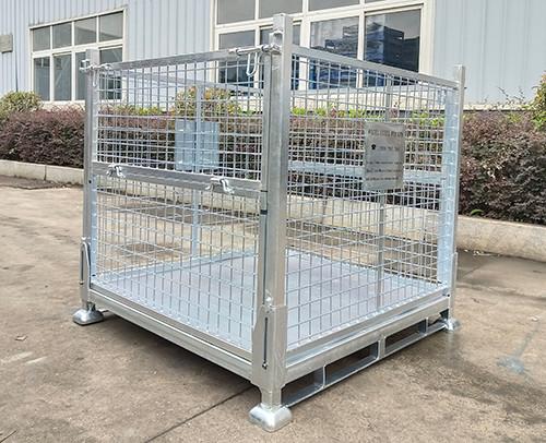 Buy cheap Welded Metal Stillage Pallet Cage With Mesh Sides And Sheet Steel Base from wholesalers