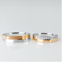 Buy cheap 18K Red White Double Color 11.7g Gold Anniversary Rings product