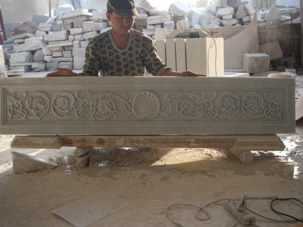 Buy cheap white marble carved panel for indoor from wholesalers