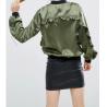 Buy cheap Blank Ruffle Satin Ma1 Bomber Jacket With Pocket OEM Service Available from wholesalers
