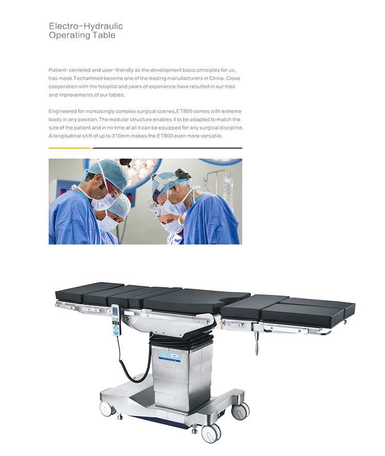 Electric Operating Table Four Direction Sliding Photography Bed For C-arm X-ray Machine